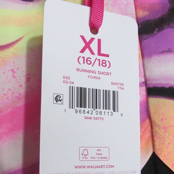 NWT Justice girls pink and yellow tye dye athletic shorts size XL (16/18) - Picture 3 of 3